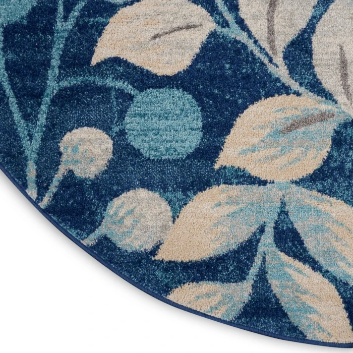 Nourison Tranquil Round Area Rug TRA03-Navy