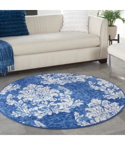 Nourison Home Whimsicle WHS11 Navy Ivory 5 ft. Round Area Rug