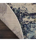 Nourison Celestial Round Area Rug CES02-Ivory/Teal Blue