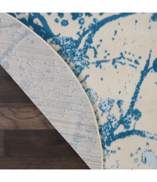 Nourison Jubilant Round Area Rug JUB12-Ivory/Blue