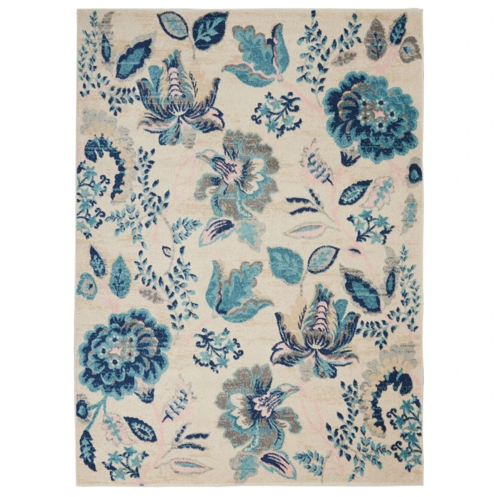 Nourison Tranquil Area Rug TRA02-Ivory/Light Blue