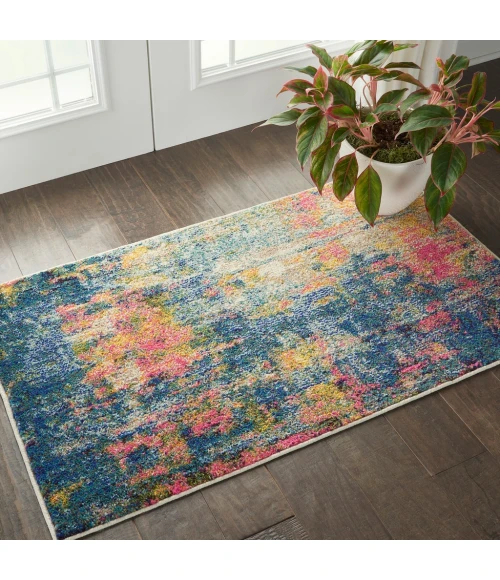 Nourison Celestial Area Rug CES09-Blue/Yellow
