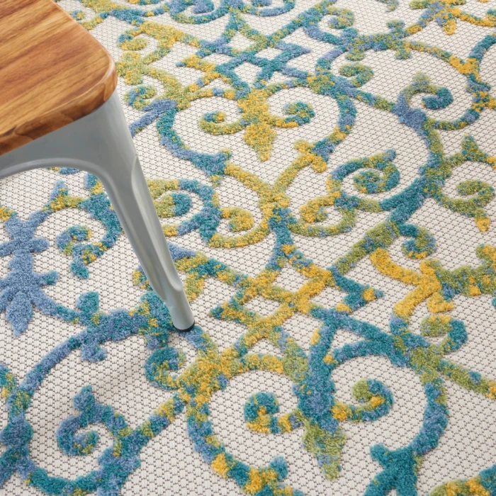 Nourison Aloha Indoor/Outdoor Area Rug ALH21-Ivory Blue