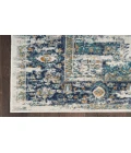 Nourison Passion Ivory/Grey/Blue PSN03 2 ft. 2 in. X 10 ft. Rectangle Rug