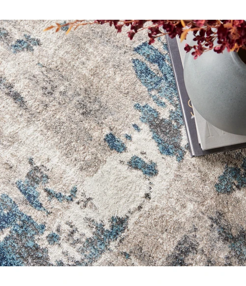 Kathy Ireland American Manor Area Rug AMR04 Ivory Blue