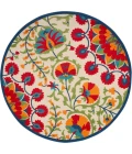 Nourison Aloha Round Area Rug ALH20-Red/Multicolor