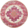 Nourison Home Passion PSN03 Ivory/Fuchsia 4 ft. Round Area Rug
