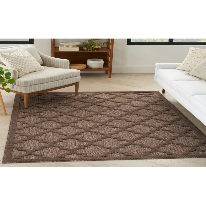 Nourison Easy Care Brown NES01 6 ft. X 9 ft. Rectangle Rug