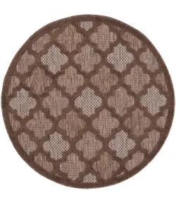 Nourison Home Easy Care NES01 Brown 4 ft. Round Area Rug