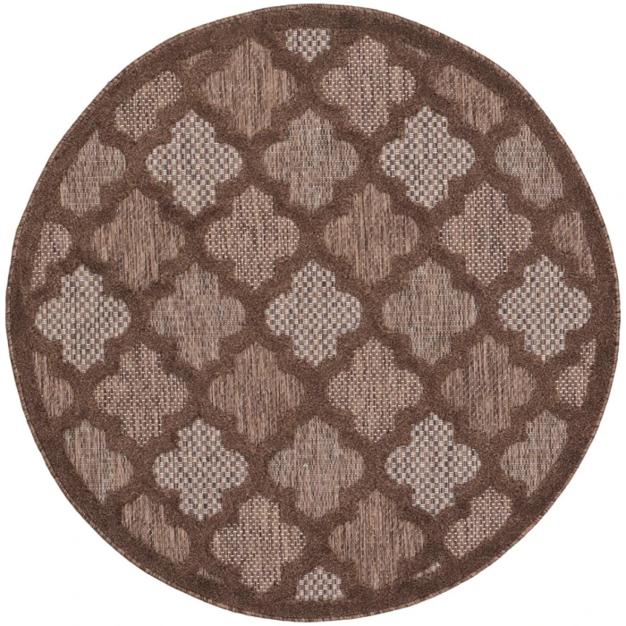 Nourison Home Easy Care Brown NES01 4 ft. Round Rug