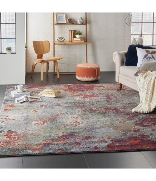 Nourison Artworks Area Rug ATW02-Seafoam/Brick
