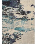 Nourison Celestial Area Rug CES02-Ivory/Teal Blue