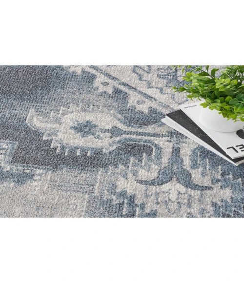 Nourison Astra Machine Washable Blue Ivory ASW11 12 ft. X 15 ft. Rectangle Rug