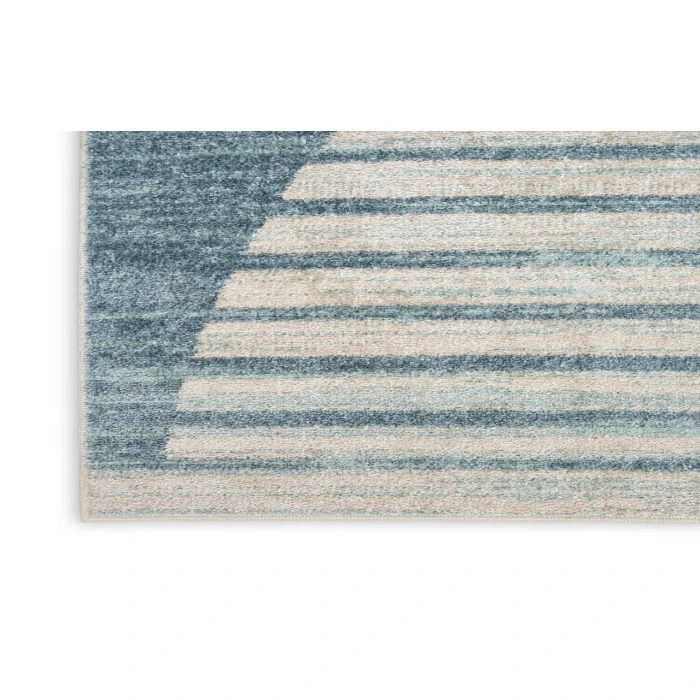 Nourison Astra Machine Washable Blue ASW03 6 ft. 7 in. X 9 ft. Rectangle Rug