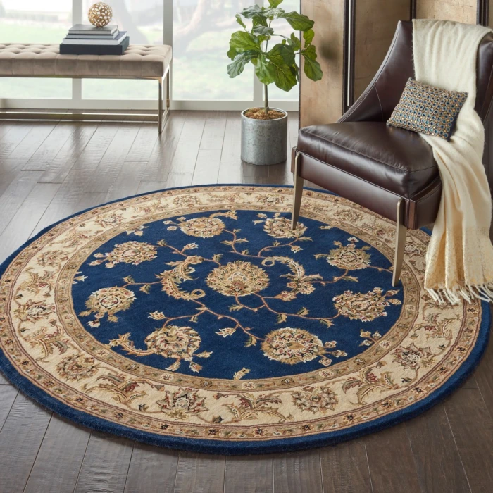 Nourison 2000 Round Area Rug 2022-Navy