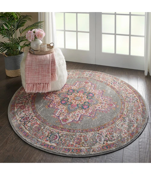 Nourison Passion Round Area Rug PSN03-Grey