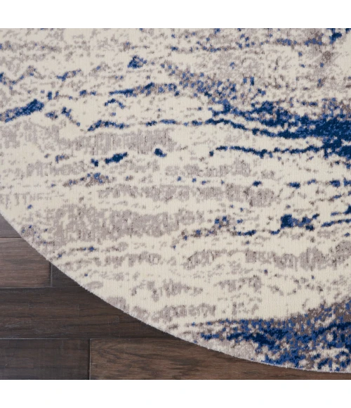 Nourison Twilight Round Area Rug TWI29 Ivory Blue 8' Round