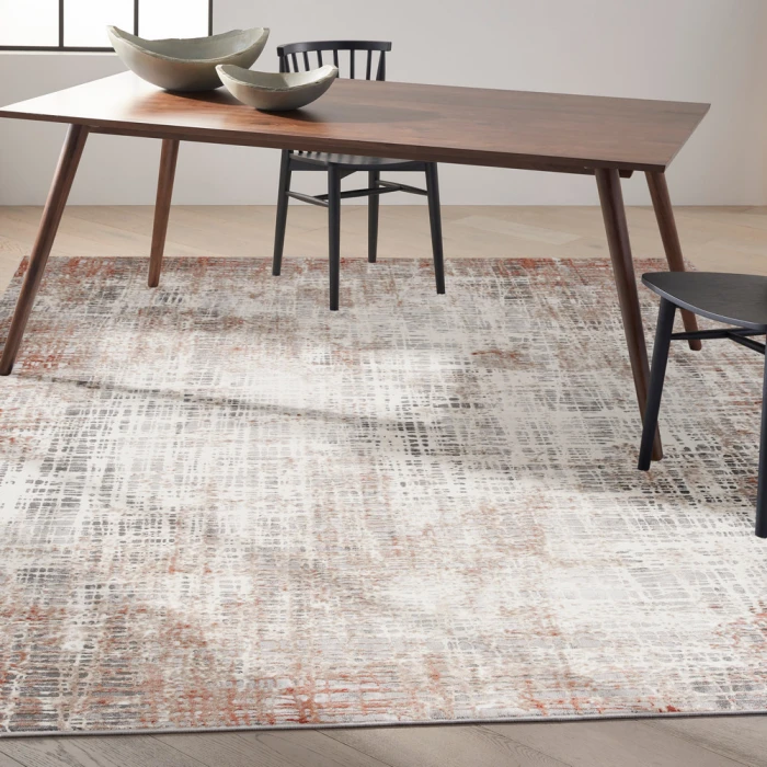 Calvin Klein Infinity Area Rug IFN01 Rust Multicolor