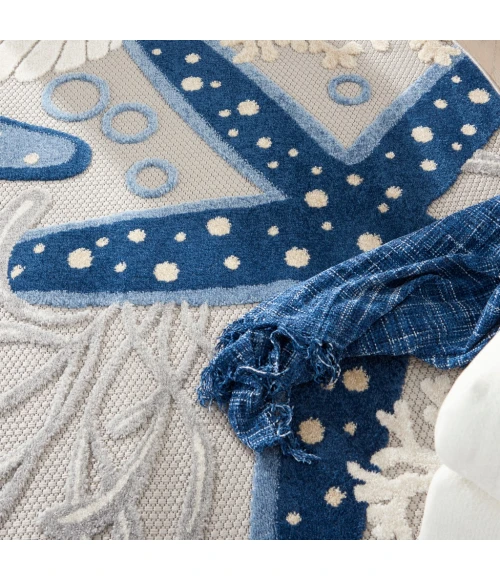 Nourison Aloha Area Rug ALH24-Blue/Grey