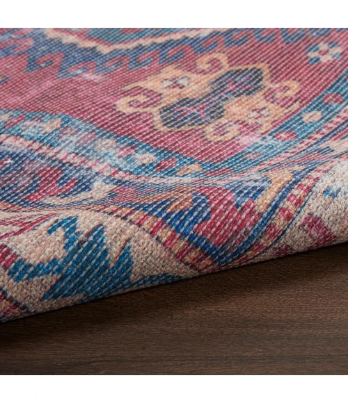 Nicole Curtis Machine Washable Series 1 Area Rug SR105 Red/Navy 2' x 4'