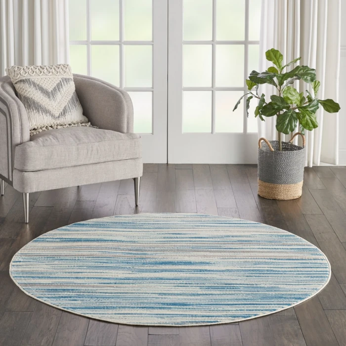 Nourison Jubilant Round Area Rug JUB04-Blue
