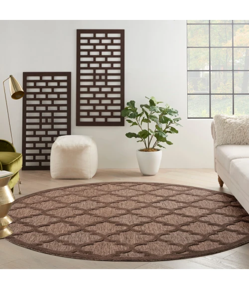 Nourison Home Easy Care Brown NES01 8 ft. Round Rug