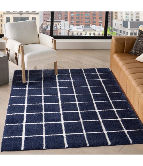 DKNY West End Ave Navy Ivory WTE01 4 ft. X 6 ft. Rect. Rug