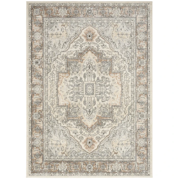 Nourison Quarry Ivory Grey Taupe QUA18 4 ft. X 6 ft. Rect. Rug