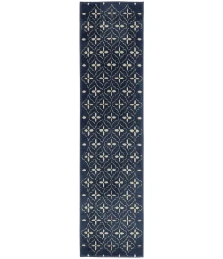 Nourison Home Nourison Essentials NRE04 Navy Ivory 2 ft. 2 in. X 7 ft. 6 in. Area Rug