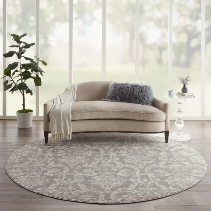 Nourison Jubilant Round Area Rug JUB09-Grey