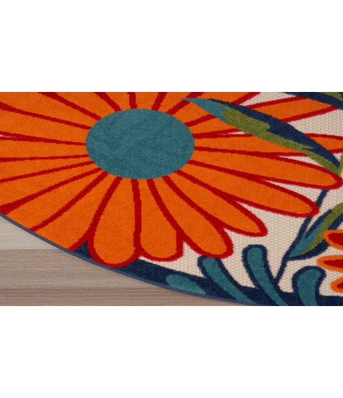 Nourison Aloha Multicolor ALH33 5 ft. 3 in. Round Rug