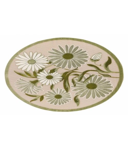 Nourison Aloha Ivory Green ALH33 7 ft. 10 in. Round Rug