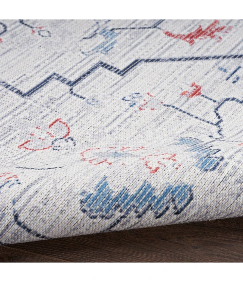 Nicole Curtis Machine Washable Series 1 Area Rug SR110 Ivory Blue