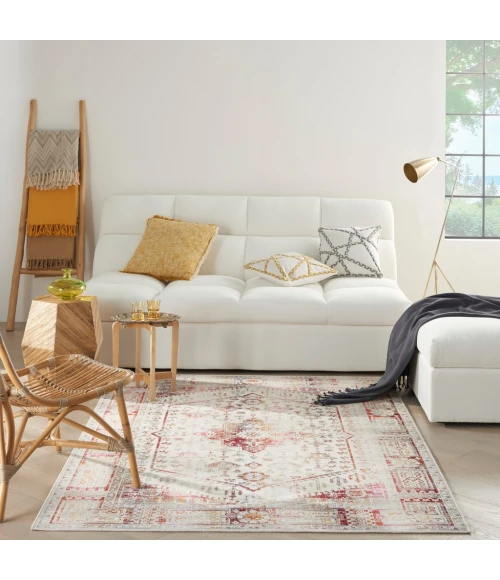 Nourison Vintage Kashan Area Rug VKA08-Ivory Red