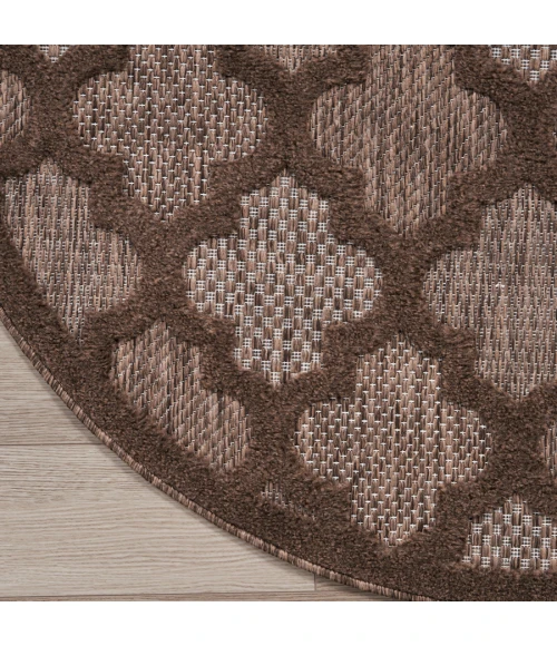 Nourison Home Easy Care Brown NES01 8 ft. Round Rug