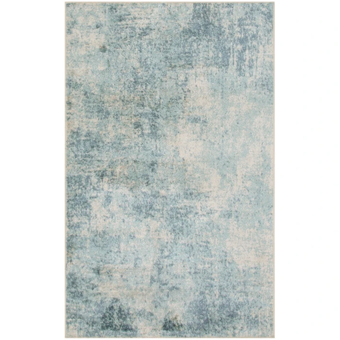 Nourison Astra Machine Washable Blue Ivory ASW07 3 ft. 3 in. X 5 ft. Rectangle Rug