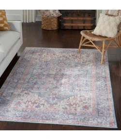 Nourison Home New Concept Washables SR104 Blue Multicolor 5 ft. 3 in. X 7 ft. 3 in. Area Rug