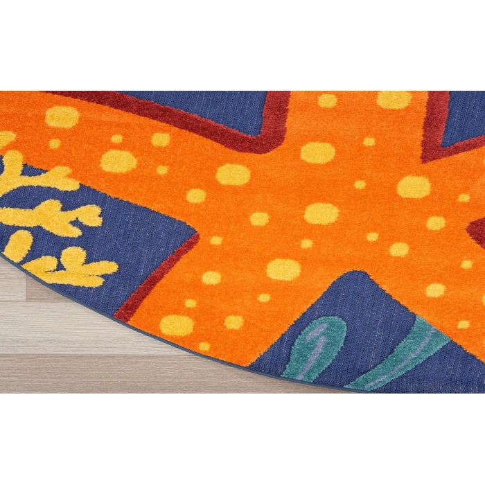 Nourison Aloha Navy Multicolor ALH24 7 ft. 10 in. Round Rug