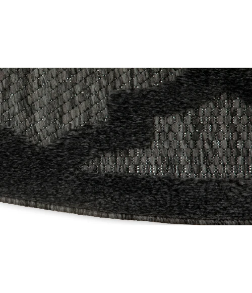 Nourison Easy Care Charcoal Black NES01 8 ft. Round Rug