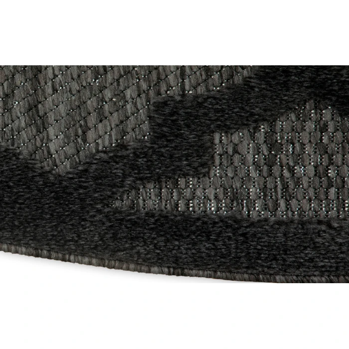 Nourison Easy Care Charcoal Black NES01 8 ft. Round Rug