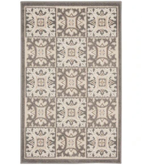 Nourison Aloha Ivory Grey ALH34 2 ft. 8 in. X 4 ft. Rectangle Rug