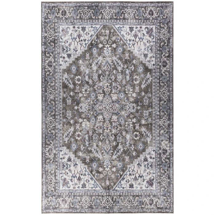 Nicole Curtis Machine Washable Series 1 Olive Ivory SR104 10 ft. X 14 ft. Rectangle Rug