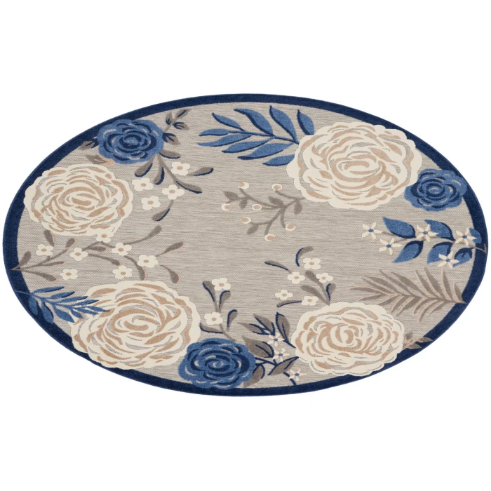 Nourison Aloha Blue Grey ALH32 7’10” Round Rug