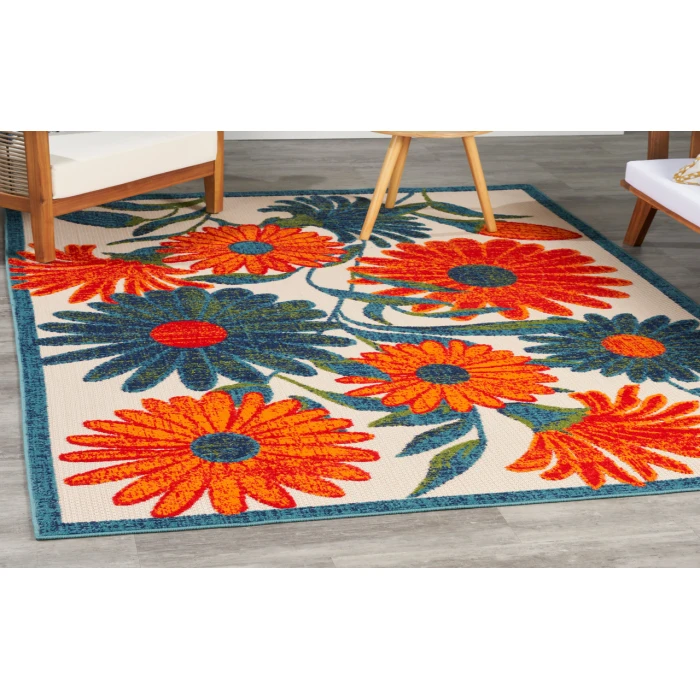 Nourison Aloha Ivory Multicolor ALH33 3 ft. 6 in. X 5 ft. 6 in. Rectangle Rug