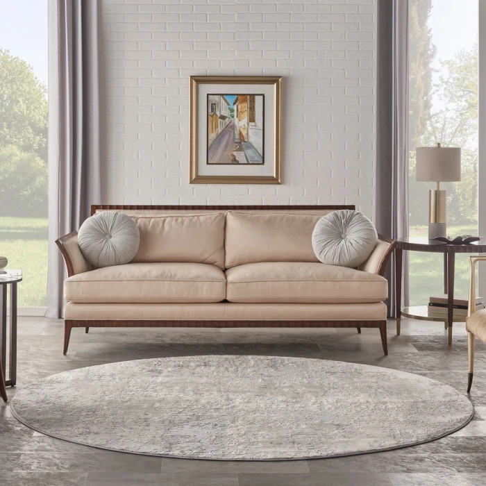 Nourison Rustic Textures Area Rug RUS07 Grey/Beige 5'3" Round