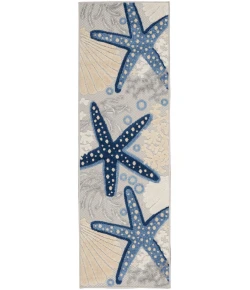 Nourison Home Aloha ALH24 Blue Grey 2 ft. 3 in. X 8 ft. Area Rug