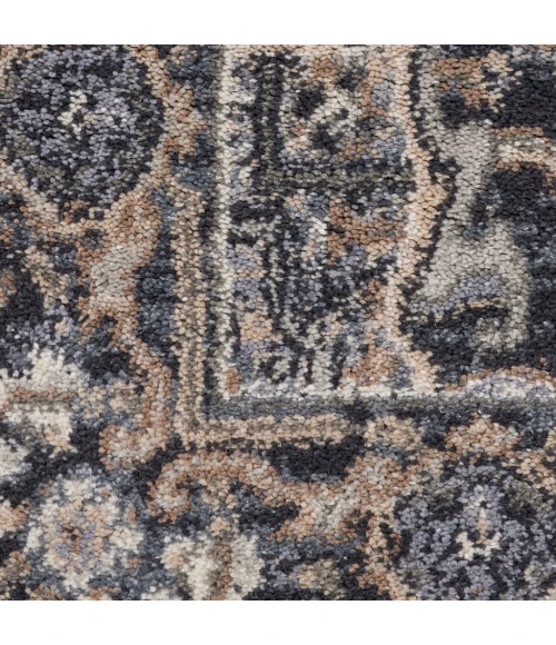 kathy ireland Home Moroccan Celebration Runner Area Rug KI381-Navy