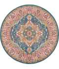 Nourison Passion Area Rug PSN20 Teal Multicolor 8' x ROUND