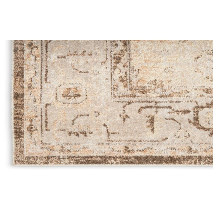 Nourison Astra Machine Washable Beige ASW11 2 ft. 2 in. X 10 ft. Rectangle Rug