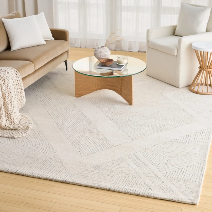 DKNY Pure Patterns Ivory Grey PRN01 9 ft. X 12 ft. Rect. Rug